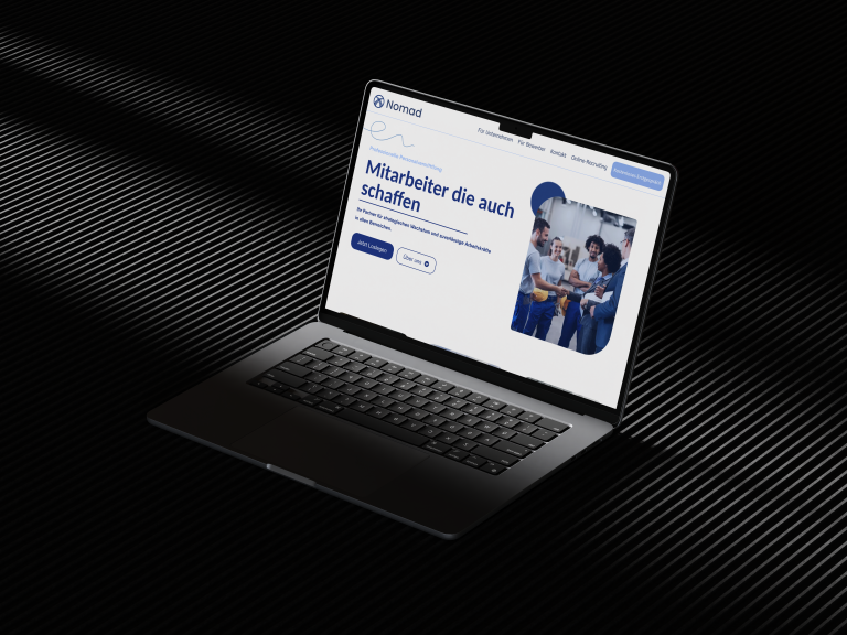 Macbook Mockup with black background show casing a website